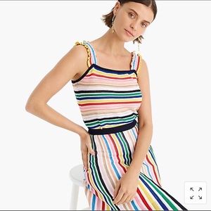 Jcrew Ruffle strap tank sweater in rainbow stripe